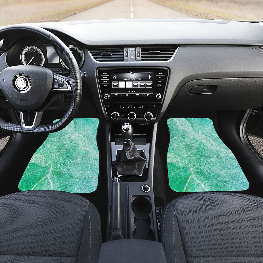 Teal Marble Print Front Car Floor Mats