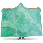 Teal Marble Print Hooded Blanket