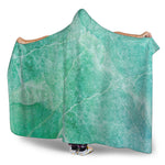 Teal Marble Print Hooded Blanket
