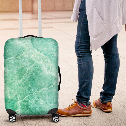Teal Marble Print Luggage Cover GearFrost