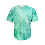 Teal Marble Print Men's Baseball Jersey