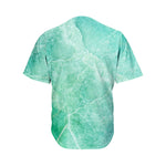 Teal Marble Print Men's Baseball Jersey