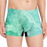 Teal Marble Print Men's Boxer Briefs