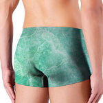 Teal Marble Print Men's Boxer Briefs