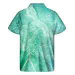 Teal Marble Print Men's Short Sleeve Shirt
