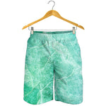 Teal Marble Print Men's Shorts