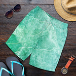 Teal Marble Print Men's Shorts