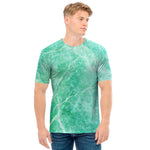 Teal Marble Print Men's T-Shirt