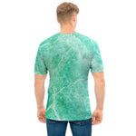 Teal Marble Print Men's T-Shirt
