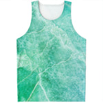 Teal Marble Print Men's Tank Top