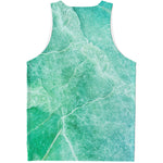 Teal Marble Print Men's Tank Top