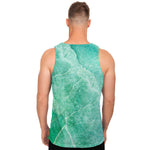 Teal Marble Print Men's Tank Top
