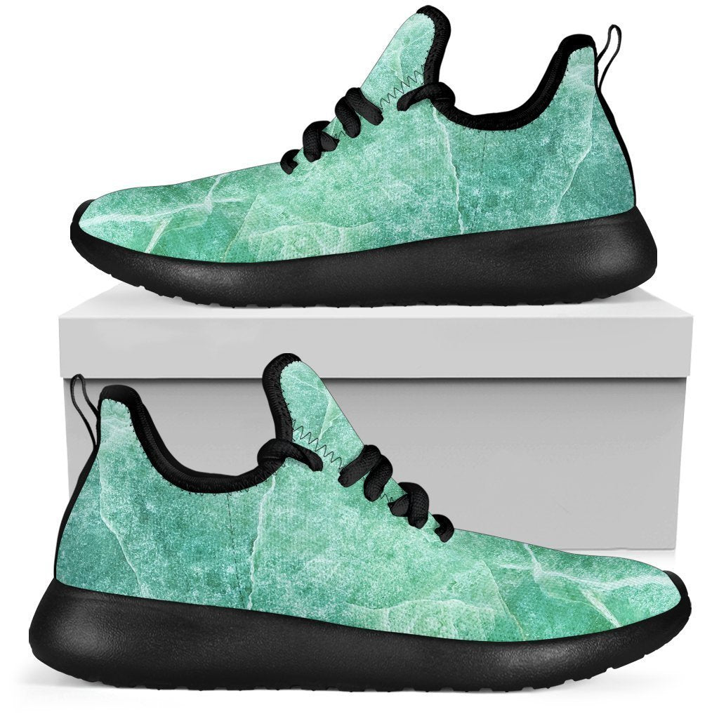 Teal Marble Print Mesh Knit Shoes GearFrost
