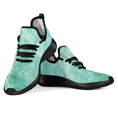 Teal Marble Print Mesh Knit Shoes GearFrost