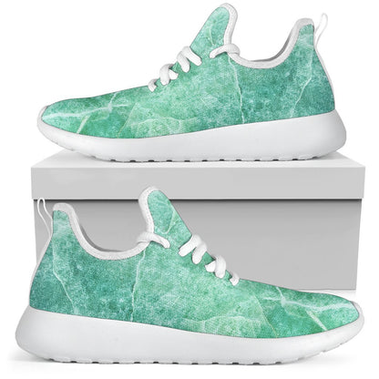 Teal Marble Print Mesh Knit Shoes GearFrost