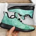 Teal Marble Print Mesh Knit Shoes