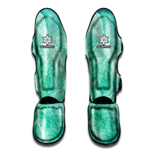 Teal Marble Print Muay Thai Shin Guard