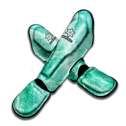 Teal Marble Print Muay Thai Shin Guard
