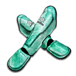 Teal Marble Print Muay Thai Shin Guard