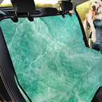 Teal Marble Print Pet Car Back Seat Cover