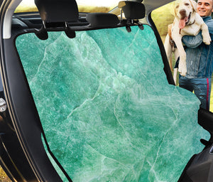 Teal Marble Print Pet Car Back Seat Cover