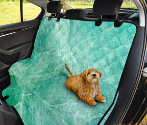 Teal Marble Print Pet Car Back Seat Cover