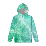 Teal Marble Print Pullover Hoodie