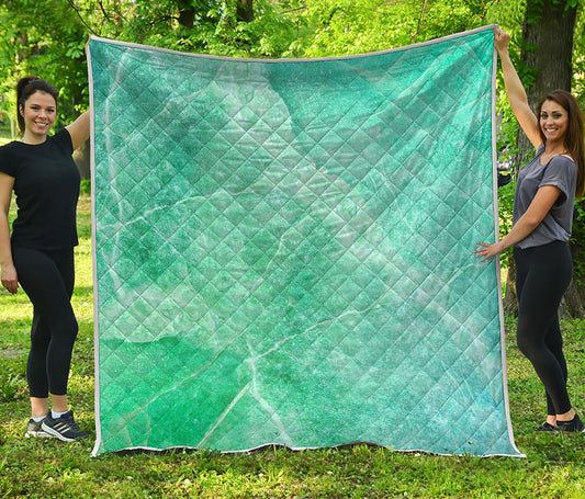 Teal Marble Print Quilt