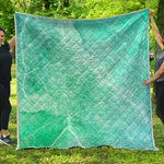 Teal Marble Print Quilt
