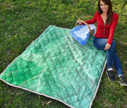 Teal Marble Print Quilt