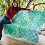 Teal Marble Print Quilt