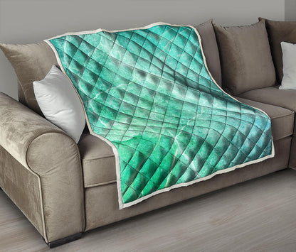 Teal Marble Print Quilt