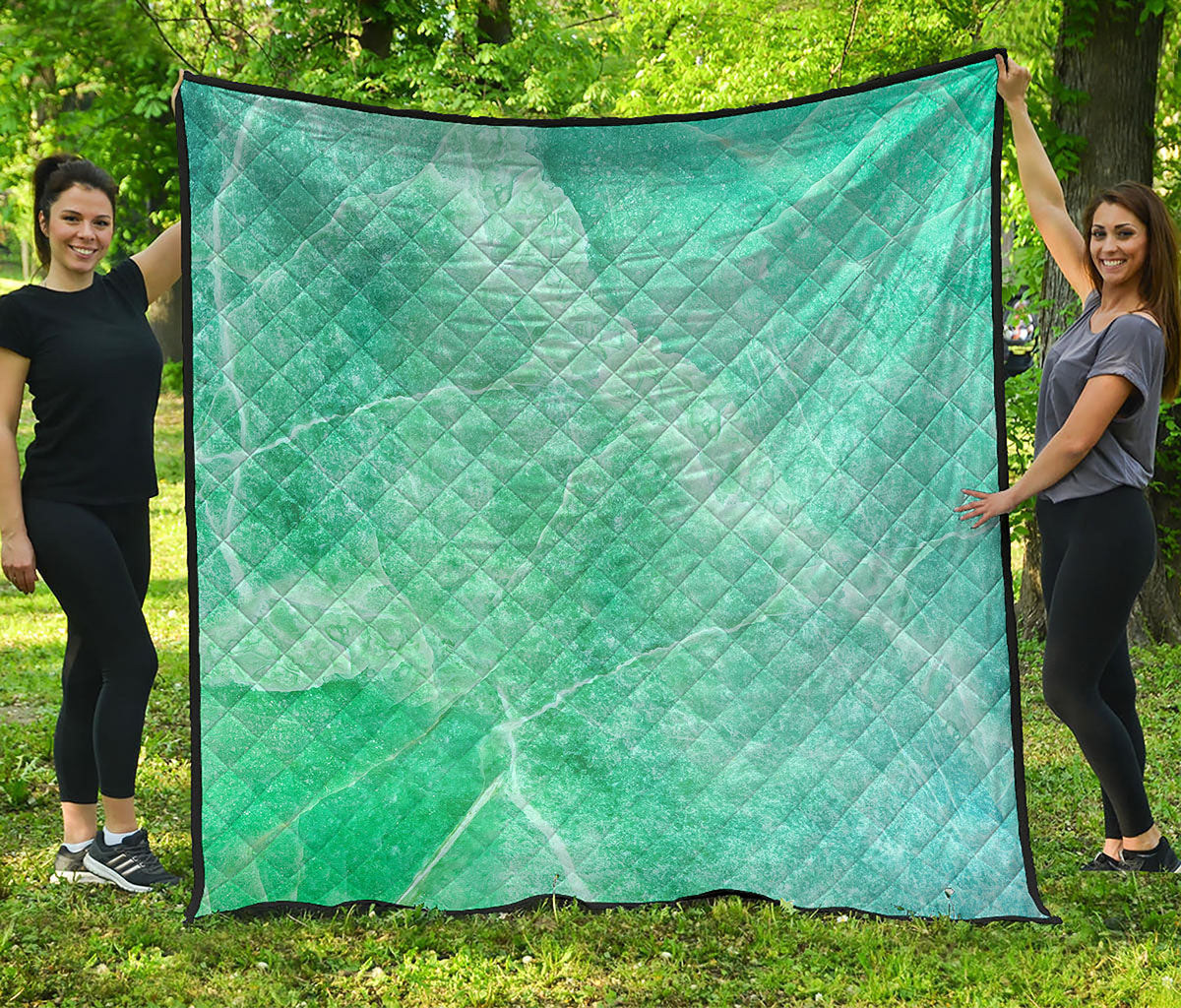Teal Marble Print Quilt