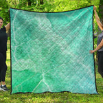 Teal Marble Print Quilt