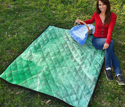 Teal Marble Print Quilt