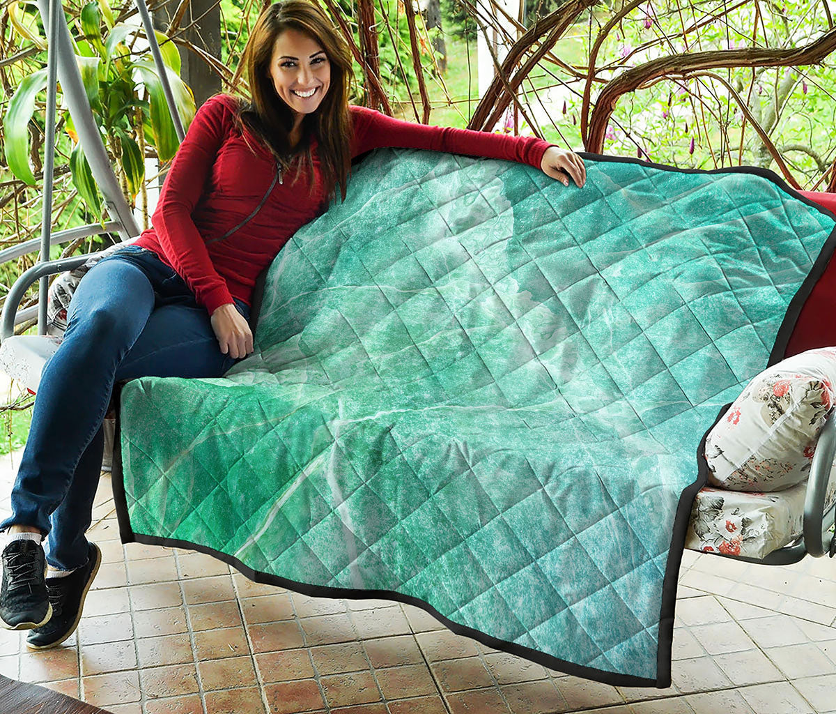 Teal Marble Print Quilt
