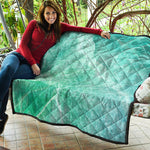Teal Marble Print Quilt