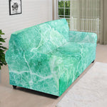 Teal Marble Print Sofa Cover