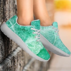 Teal Marble Print Sport Shoes GearFrost