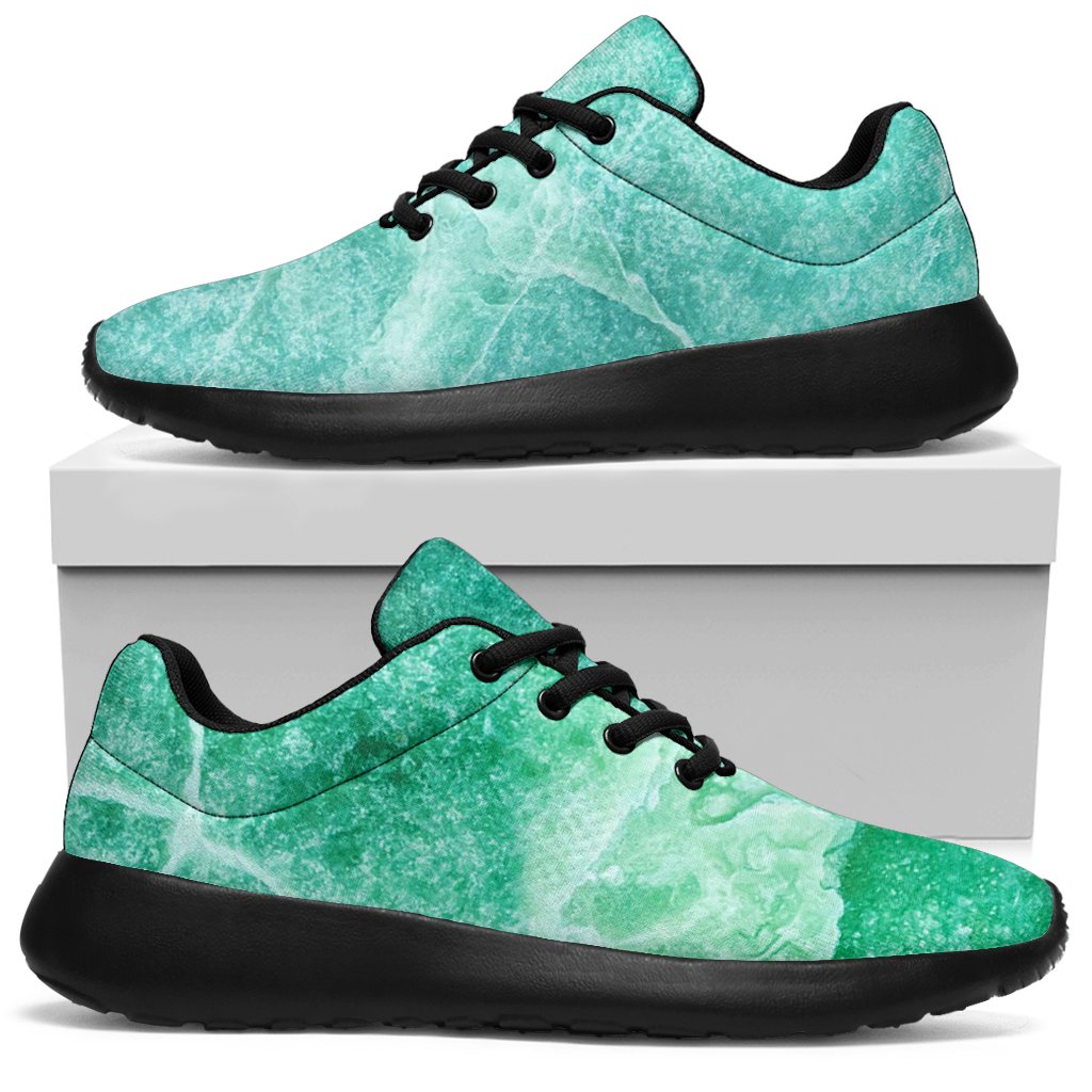 Teal Marble Print Sport Shoes GearFrost