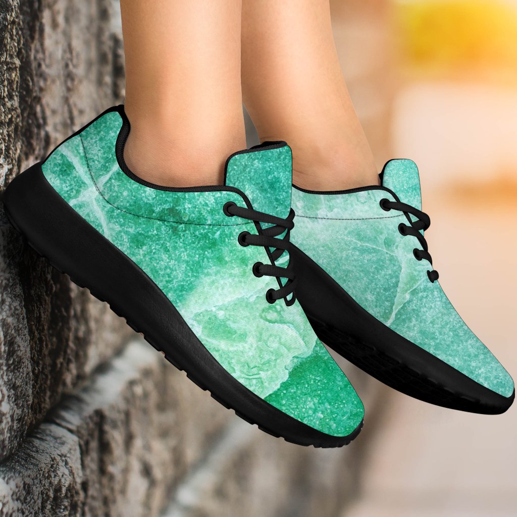 Teal Marble Print Sport Shoes GearFrost