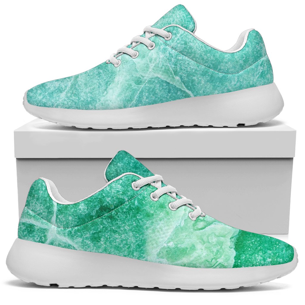 Teal Marble Print Sport Shoes GearFrost