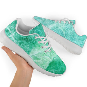 Teal Marble Print Sport Shoes GearFrost