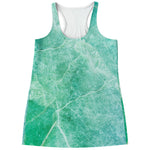 Teal Marble Print Women's Racerback Tank Top