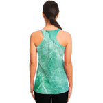 Teal Marble Print Women's Racerback Tank Top