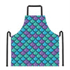 Teal Mermaid Scales Pattern Print Apron