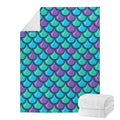 Teal Mermaid Scales Pattern Print Blanket