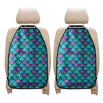 Teal Mermaid Scales Pattern Print Car Seat Organizers