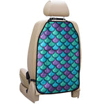 Teal Mermaid Scales Pattern Print Car Seat Organizers