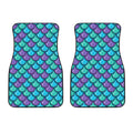 Teal Mermaid Scales Pattern Print Front Car Floor Mats